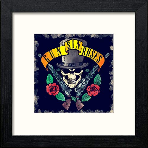 lumartos Guns N Roses – Black Wood Frame Wall Art – Framed Wall Art Print by Lumartos Premium Home Décor