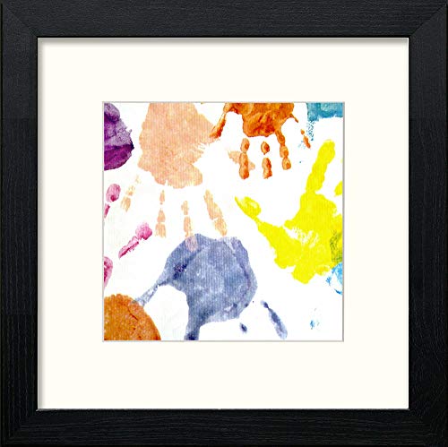 lumartos Hand Prints – Black Wood Frame Wall Art – Framed Wall Art Print by Lumartos Premium Home Décor