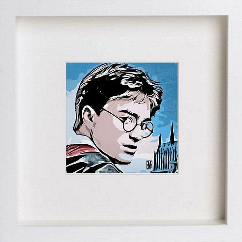 lumartos Harry Potter 84 – White Frame Wall Art – Framed Wall Art Print by Lumartos Premium Home Décor
