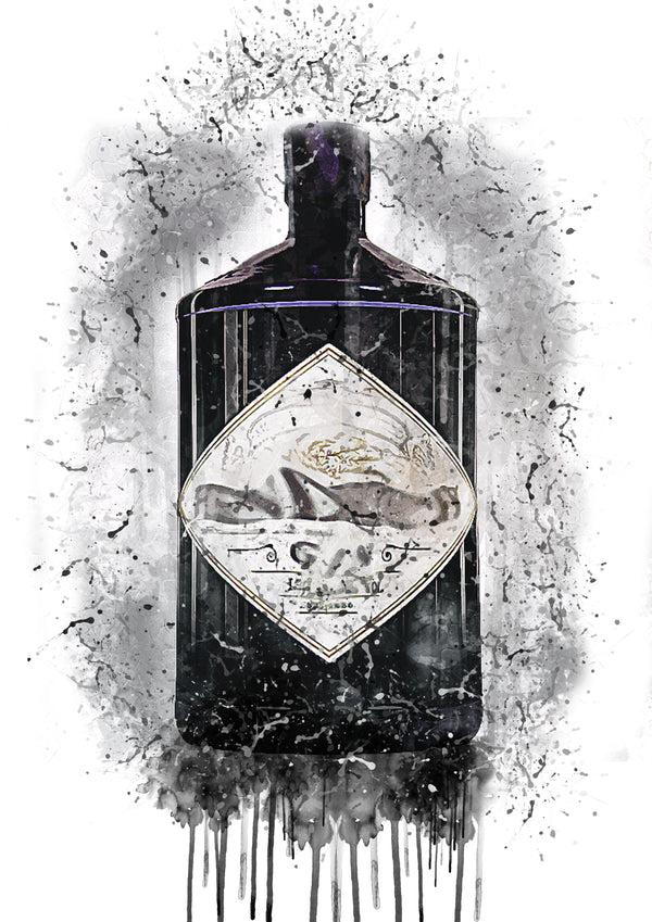 lumartos Hendy Gin Splash Print – A4 Frame Wall Art – Framed Wall Art Print by Lumartos Premium Home Décor