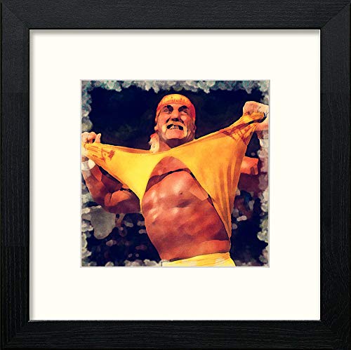 lumartos Hulk Hogan – Black Wood Frame Wall Art – Framed Wall Art Print by Lumartos Premium Home Décor