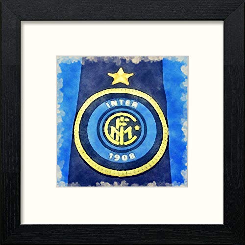 lumartos Inter Milan FC Badge – Black Wood Frame Wall Art – Framed Wall Art Print by Lumartos Premium Home Décor