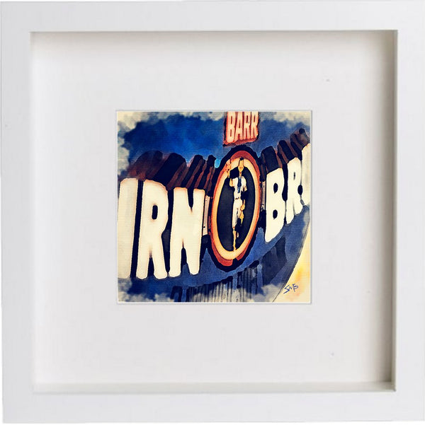 lumartos Irn Bru Glasgow Scotland 88 – Wooden Box Frame Frame Wall Art – Framed Wall Art Print by Lumartos Premium Home Décor