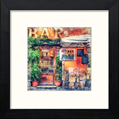 lumartos Italy Bar – Black Wood Frame Wall Art – Framed Wall Art Print by Lumartos Premium Home Décor