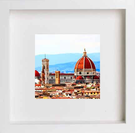 lumartos Italy The Duomo In Florence 256 – White Frame Wall Art – Framed Wall Art Print by Lumartos Premium Home Décor