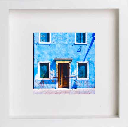 lumartos Italy Venice Blue Wall 0252 – 23cm x 23cm x 4.5cm Frame Wall Art – Framed Wall Art Print by Lumartos Premium Home Décor