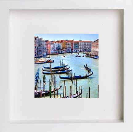 lumartos Italy Venice Grand Canal Gondolas Frame Print 0251 – 23cm x23cm x 4 – Framed Wall Art Print by Lumartos Premium Home Décor