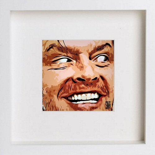 lumartos Jack Nicholson 89 – White Frame Wall Art – Framed Wall Art Print by Lumartos Premium Home Décor