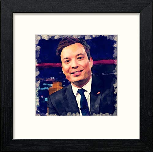 lumartos Jimmy Fallon – Black Wood Frame Wall Art – Framed Wall Art Print by Lumartos Premium Home Décor
