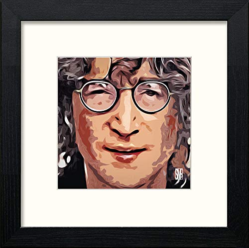 lumartos John Lennon – Black Wood Frame Wall Art – Framed Wall Art Print by Lumartos Premium Home Décor