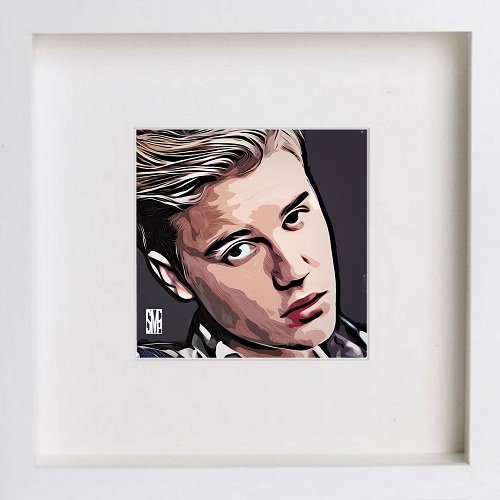lumartos Justin Bieber 91 – White Frame Wall Art – Framed Wall Art Print by Lumartos Premium Home Décor