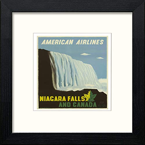 lumartos L Vintage Poster American Airlines – Black Wood Frame Wall Art – Framed Wall Art Print by Lumartos Premium Home Décor
