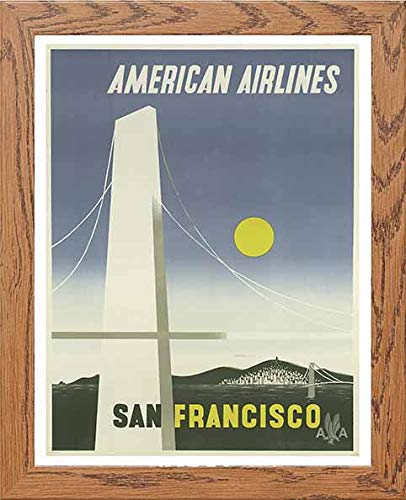 lumartos L Vintage Poster American Airlines San Francisco – Framed Wall Art Print by Lumartos Premium Home Décor