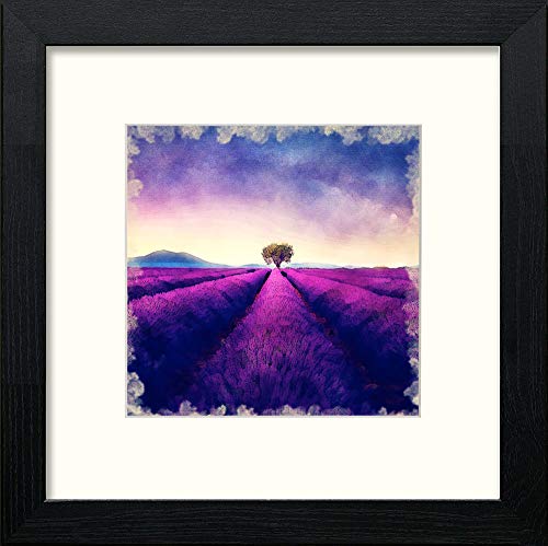 lumartos Lavendar Nights – Black Wood Frame Wall Art – Framed Wall Art Print by Lumartos Premium Home Décor