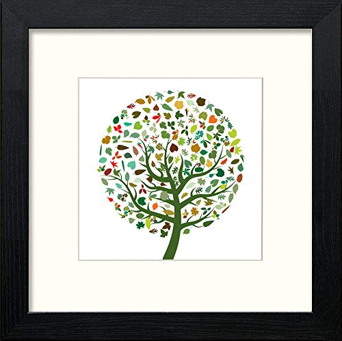 lumartos Leaf Tree – Black Wood Frame Wall Art – Framed Wall Art Print by Lumartos Premium Home Décor