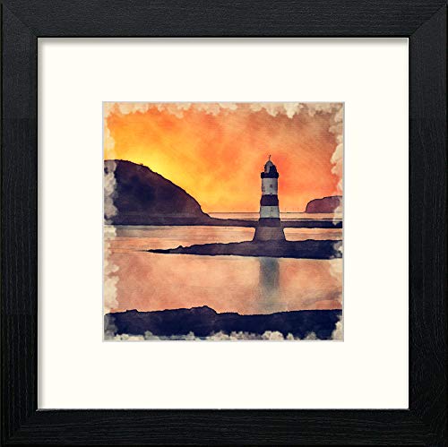 lumartos Lighthouse – Black Wood Frame Wall Art – Framed Wall Art Print by Lumartos Premium Home Décor