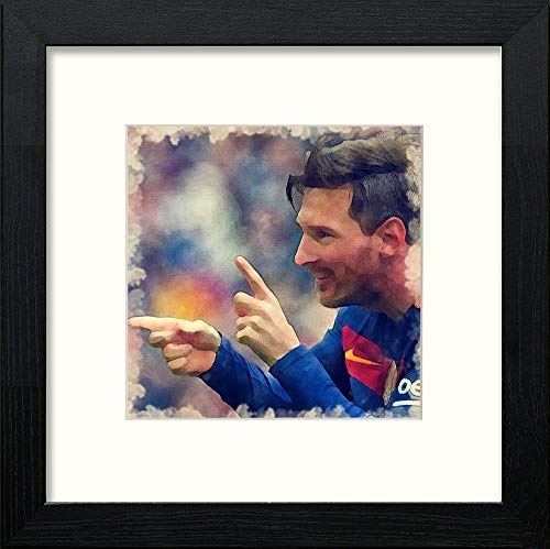 lumartos Lionel Messi – Black Wood Frame Wall Art – Framed Wall Art Print by Lumartos Premium Home Décor