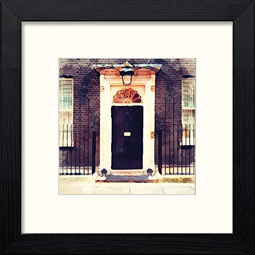 lumartos London 10 Downing Street – Black Wood Frame Wall Art – Framed Wall Art Print by Lumartos Premium Home Décor