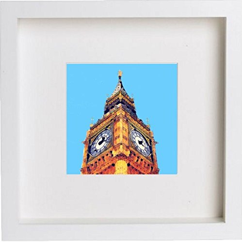 lumartos London Big Ben 102 – White Frame Wall Art – Framed Wall Art Print by Lumartos Premium Home Décor
