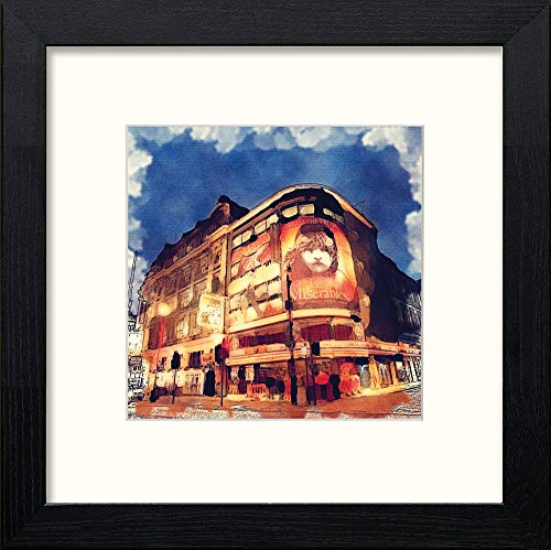 lumartos London Les Mis – Black Wood Frame Wall Art – Framed Wall Art Print by Lumartos Premium Home Décor