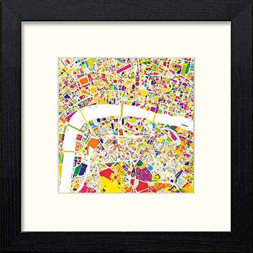 lumartos London Map – Black Wood Frame Wall Art – Framed Wall Art Print by Lumartos Premium Home Décor