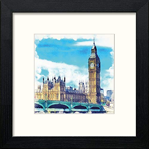 lumartos London Palace Of Westminster – Black Wood Frame Wall Art – Framed Wall Art Print by Lumartos Premium Home Décor