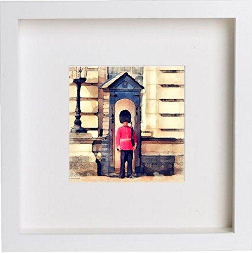 lumartos London Queen's Guard Outside Buckingham Palace 106 – White Frame Wa – Framed Wall Art Print by Lumartos Premium Home Décor