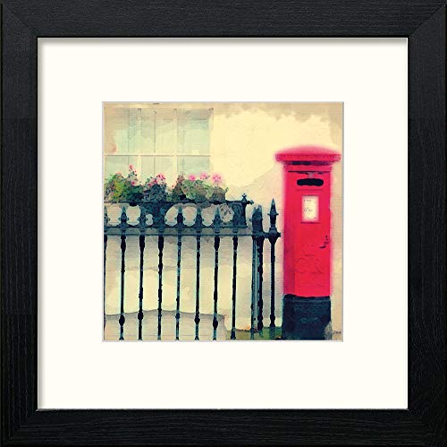 lumartos London Red Post Box – Black Wood Frame Wall Art – Framed Wall Art Print by Lumartos Premium Home Décor