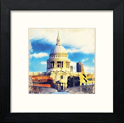 lumartos London St Paul's Cathedral – Black Wood Frame Wall Art – Framed Wall Art Print by Lumartos Premium Home Décor