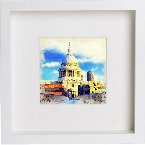 lumartos London St Paul's Cathedral Framed Art Print 107 – White Frame Wall Art – Framed Wall Art Print by Lumartos Premium Home Décor