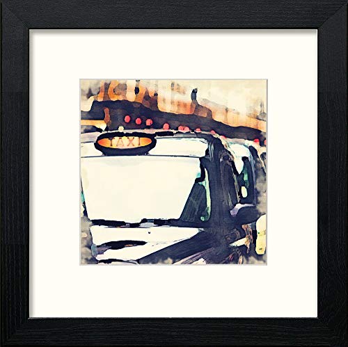 lumartos London Taxi – Black Wood Frame Wall Art – Framed Wall Art Print by Lumartos Premium Home Décor