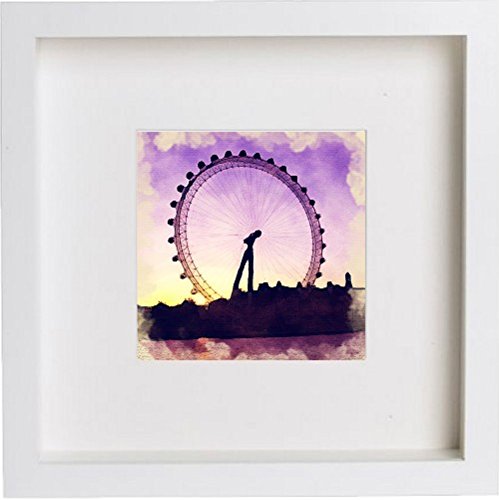 lumartos London The London Eye 2 110 – White Frame Wall Art – Framed Wall Art Print by Lumartos Premium Home Décor