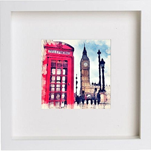 lumartos London The London Red Telephone Box 112 – White Frame Wall Art – Framed Wall Art Print by Lumartos Premium Home Décor