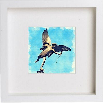 lumartos London The Shaftesbury Memorial Fountain 118 – White Frame Wall Art – Framed Wall Art Print by Lumartos Premium Home Décor