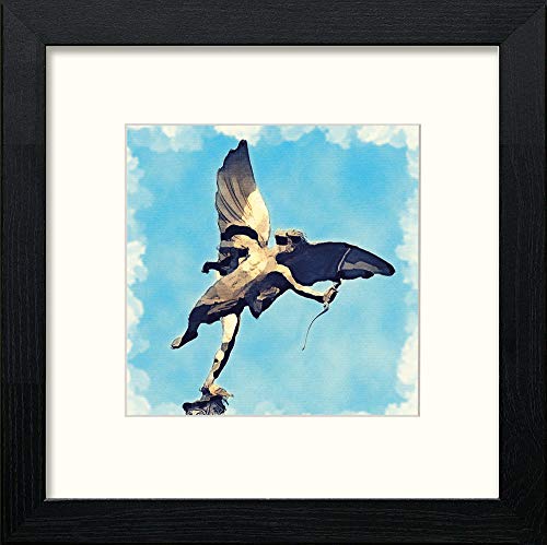 lumartos London The Shaftesbury Memorial Fountain Eros – Black Wood Frame Wa – Framed Wall Art Print by Lumartos Premium Home Décor