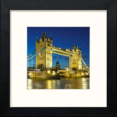 lumartos London Tower Bridge – Black Wood Frame Wall Art – Framed Wall Art Print by Lumartos Premium Home Décor
