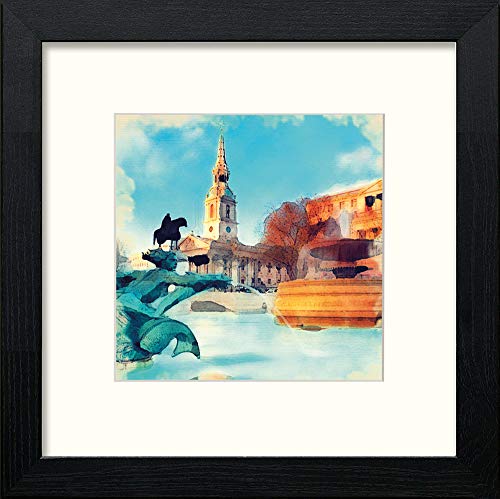 lumartos London Trafalgar Square – Black Wood Frame Wall Art – Framed Wall Art Print by Lumartos Premium Home Décor