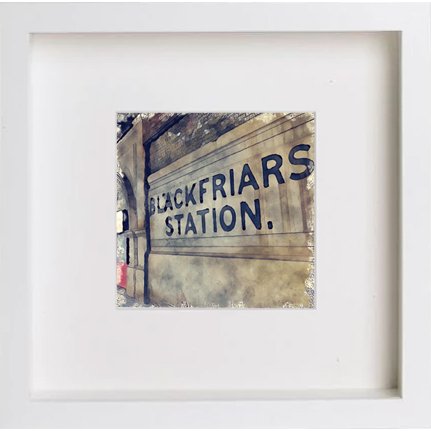 lumartos London Underground Blackfriars 222 – White Frame Wall Art – Framed Wall Art Print by Lumartos Premium Home Décor