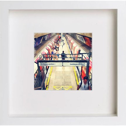 lumartos London Underground Clapham North 223 – White Frame Wall Art – Framed Wall Art Print by Lumartos Premium Home Décor