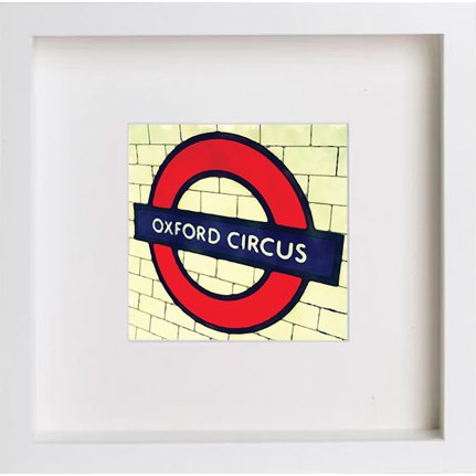 lumartos London Underground Oxford Circus 226 – White Frame Wall Art – Framed Wall Art Print by Lumartos Premium Home Décor