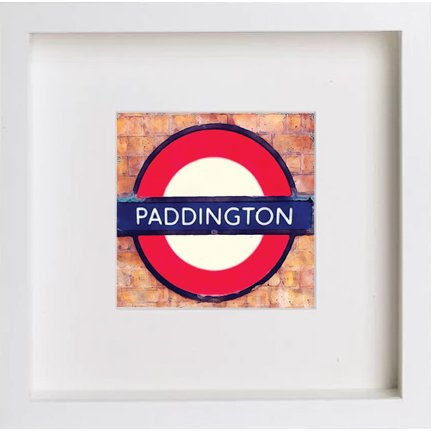 lumartos London Underground Paddington 227 – White Frame Wall Art – Framed Wall Art Print by Lumartos Premium Home Décor