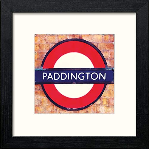 lumartos London Underground Paddington – Black Wood Frame Wall Art – Framed Wall Art Print by Lumartos Premium Home Décor