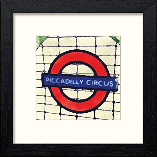 lumartos London Underground Sign Piccadilly Circus 2 – Black Wood Frame Wall – Framed Wall Art Print by Lumartos Premium Home Décor
