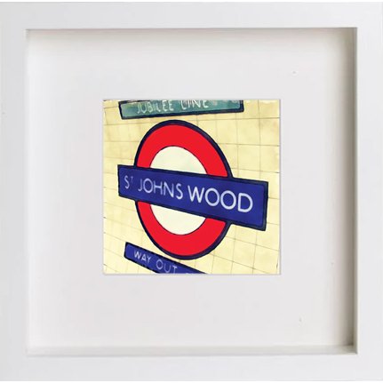 lumartos London Underground St Johns Wood 228 – 23cm x 23cm x 4.5cm Frame Wa – Framed Wall Art Print by Lumartos Premium Home Décor