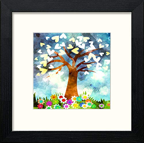 lumartos Love Tree – Black Wood Frame Wall Art – Framed Wall Art Print by Lumartos Premium Home Décor