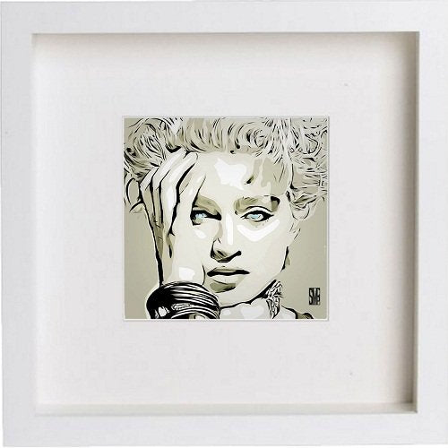lumartos Madonna 124 – White Frame Wall Art – Framed Wall Art Print by Lumartos Premium Home Décor