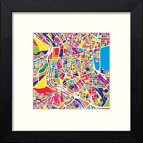 lumartos Madrid Map – Black Wood Frame Wall Art – Framed Wall Art Print by Lumartos Premium Home Décor