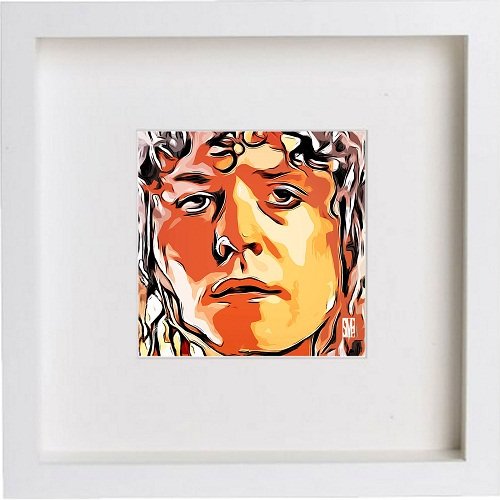 lumartos Marc Bolan 142 – White Frame Wall Art – Framed Wall Art Print by Lumartos Premium Home Décor