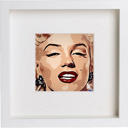 lumartos Marilyn Monroe 143 – White Frame Wall Art – Framed Wall Art Print by Lumartos Premium Home Décor