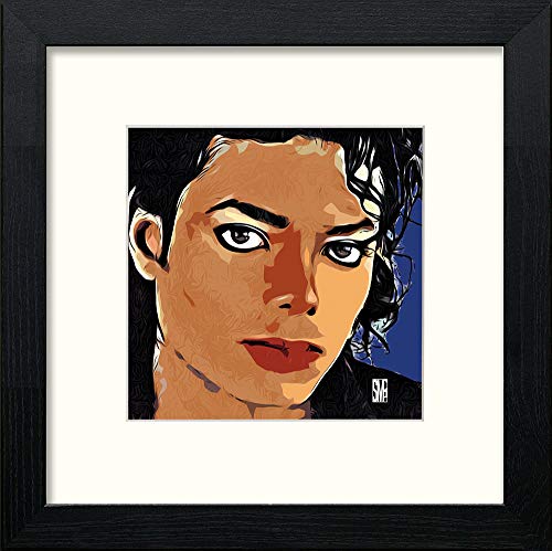 lumartos Michael Jackson – Black Wood Frame Wall Art – Framed Wall Art Print by Lumartos Premium Home Décor